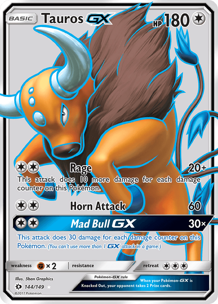 Tauros GX (144/149) [Sun & Moon: Base Set] (Online Only)