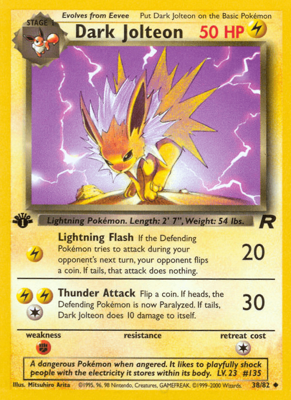 Dark Jolteon (38/82) [Team Rocket 1st Edition] (Online Only)