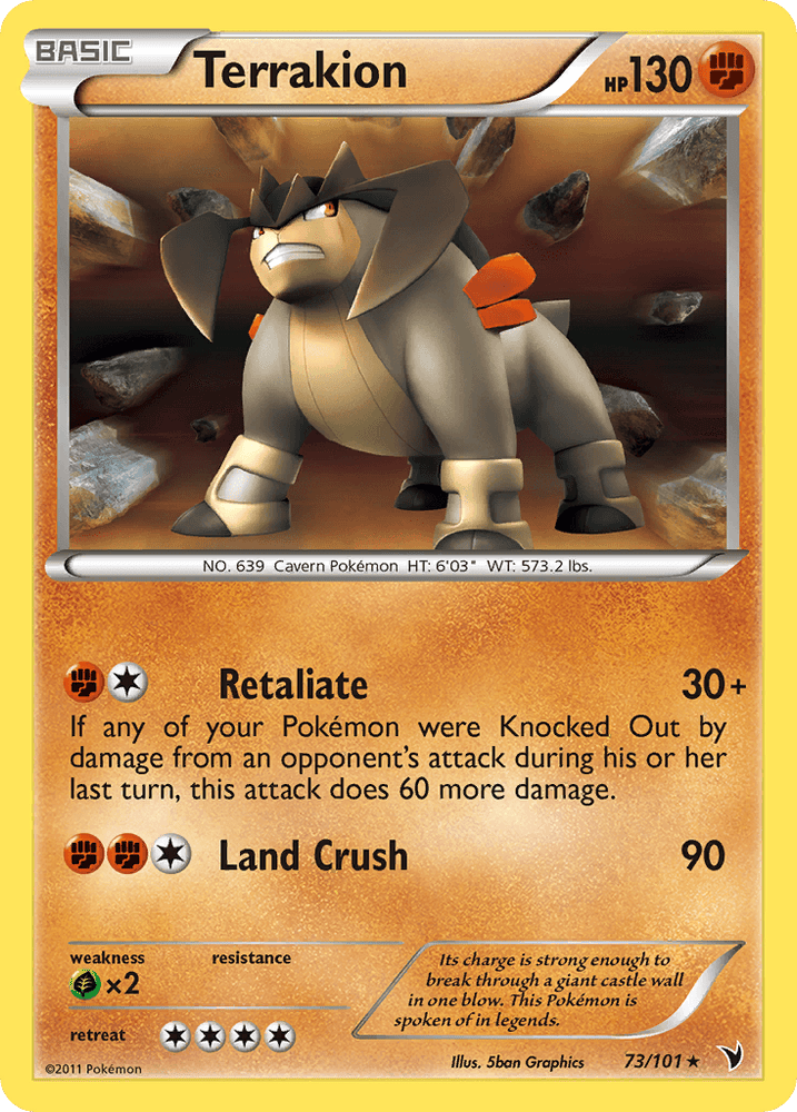 Terrakion (73/101) [Black & White: Noble Victories] (Online Only)
