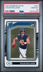 Graded 2024 Panini Donruss Optic Caleb Williams #201 Rookie RC Football Card PSA 10 Gem Mint (ONLINE ORDER ONLY)