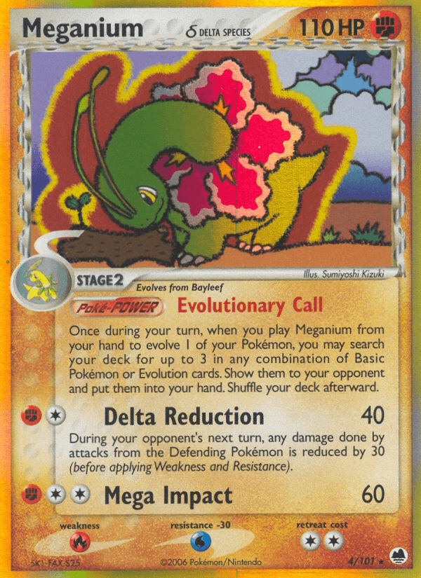 Meganium (4/101) (Delta Species) [EX: Dragon Frontiers] (Online Only)