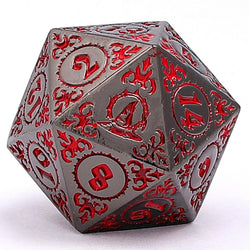 Wizard Solid Metal Polyhedral Dice Set - Gunmetal with Blood (ONLINE ORDER ONLY)