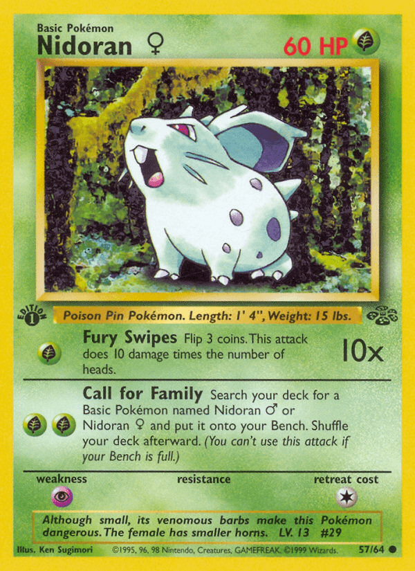 Nidoran (57/64) (Female) [Jungle 1st Edition] (Online Only)