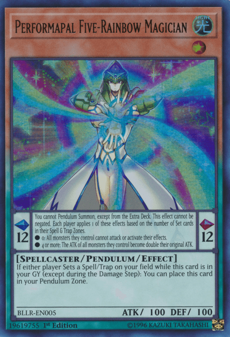 Performapal Five-Rainbow Magician [BLLR-EN005] Ultra Rare (ONLINE ORDER ONLY)