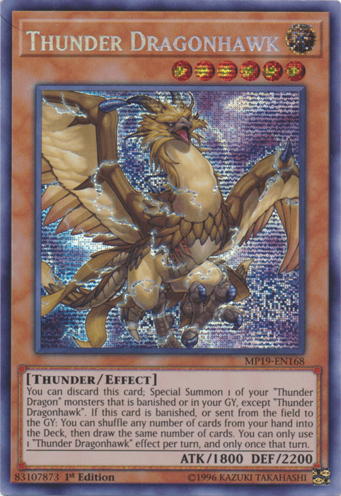 Thunder Dragonhawk [MP19-EN168] Prismatic Secret Rare (ONLINE ORDER ONLY)