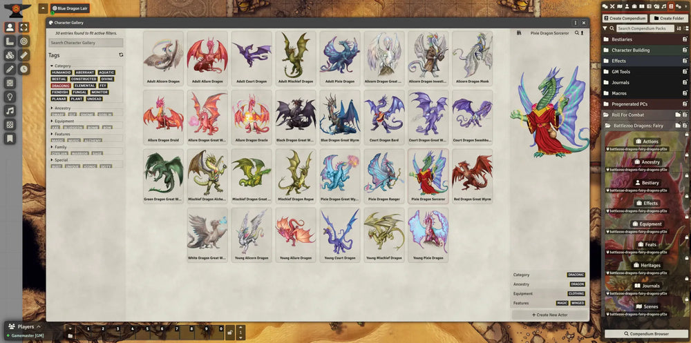 Battlezoo Dragons: Fairy Dragons for Foundry VTT (Online Order Only)