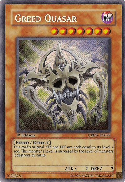 Greed Quasar [CRMS-EN098] Secret Rare (ONLINE ORDER ONLY)