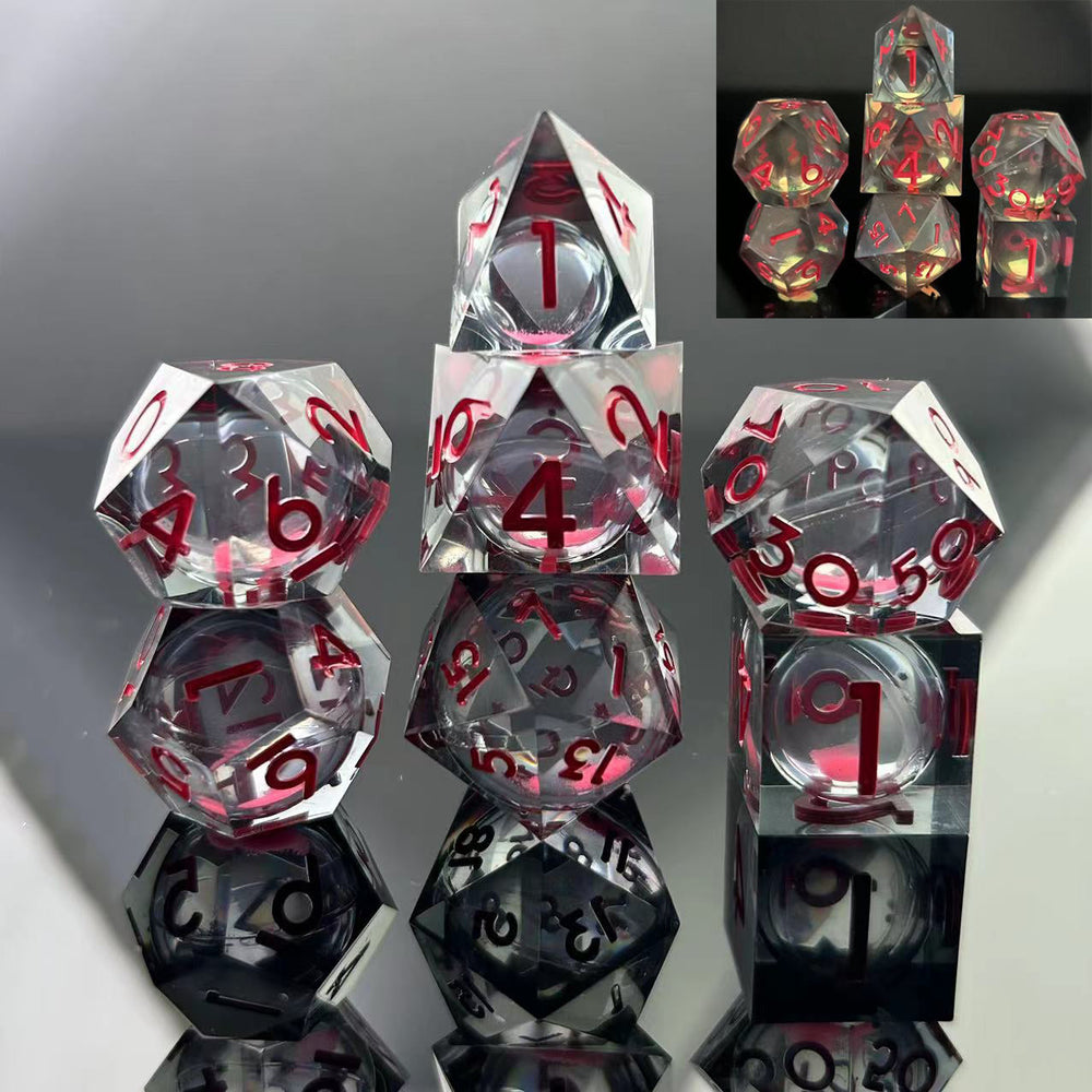 Sharp-Edged Glow in the Dark Liquid Core Dice (ONLINE ORDER ONLY)
