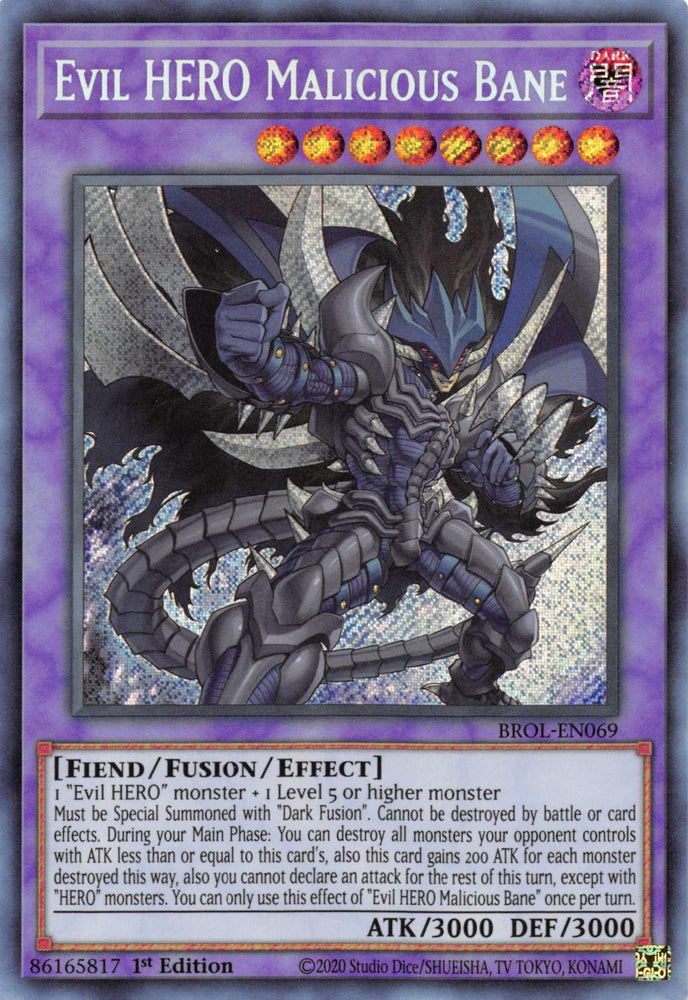 Evil HERO Malicious Bane [BROL-EN069] Secret Rare (ONLINE ORDER ONLY)