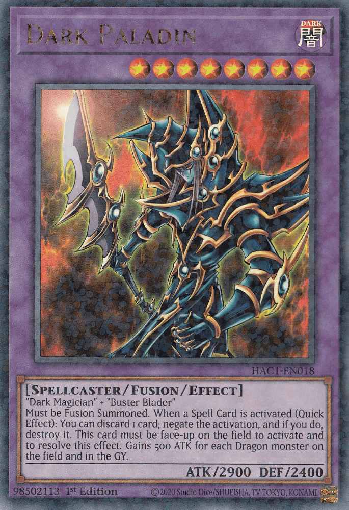 Dark Paladin (Duel Terminal) [HAC1-EN018] Parallel Rare (ONLINE ORDER ONLY)