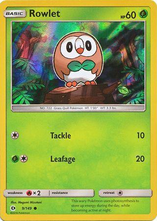 Rowlet (9/149) (Water Web Holo) [Sun & Moon: Base Set] (Online Only)