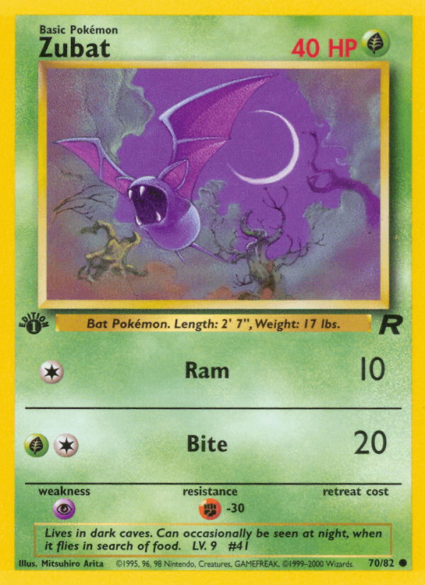 Zubat (70/82) [Team Rocket 1st Edition] (Online Only)