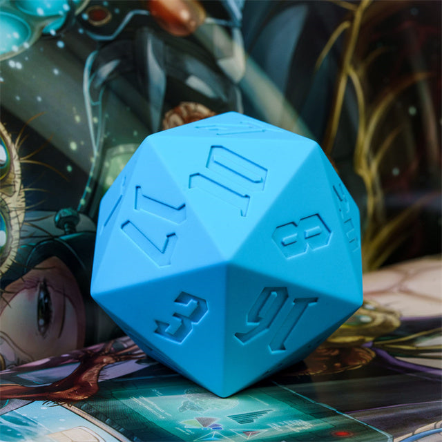 Large Blue Silicone d20 Dice 55mm | RPG Dice Novelty Piece (Online Only)