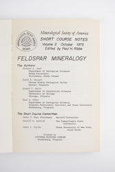 Feldspar Mineralogy (ONLINE ORDER ONLY)