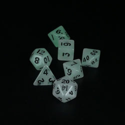 Fey Lights - Glowing - 7 Piece DnD Dice Set | Mini Acrylic RPG Gaming Dice (ONLINE ORDER ONLY)