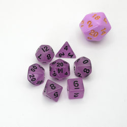 Fey Lights - Glowing - 7 Piece DnD Dice Set | Mini Acrylic RPG Gaming Dice (ONLINE ORDER ONLY)