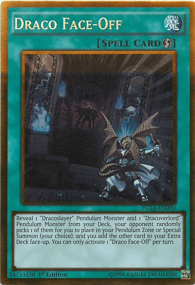 Draco Face-Off [PGL3-EN090] Gold Rare (ONLINE ORDER ONLY)