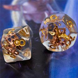 Paladin (Helmet) Clear Dice w/ Golden Helmet 7-Dice Set Rpg (Online Only)