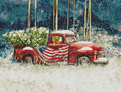 Diamond Art Club – Vintage Red Truck Diamond Painting (Square Drill, 29" x 22") (ONLINE ORDER ONLY)