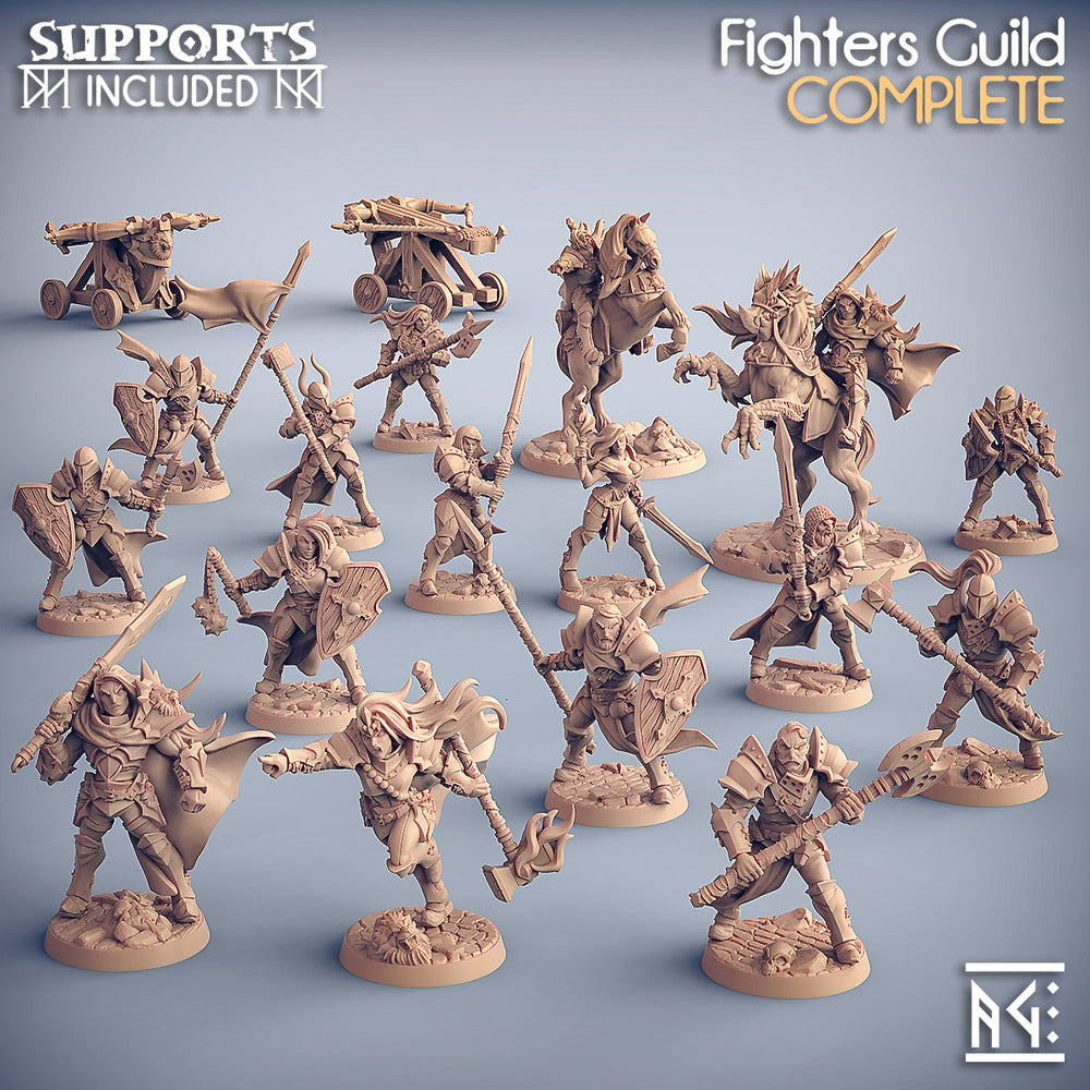 3D Printed Artisan Guild Modular Human Fighters Fighters Guild Set 28mm 32mm (Online Only)