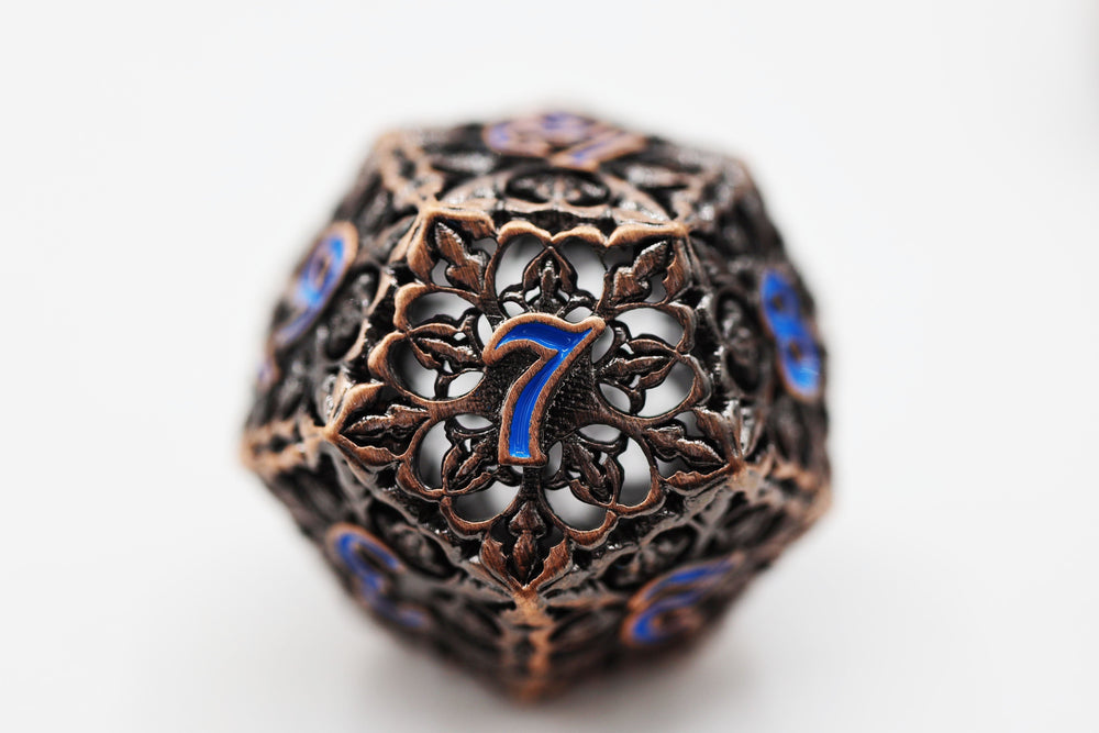 Fleur de Lis: Copper Azul - Hollow Metal RPG Dice Set (ONLINE ORDER ONLY)