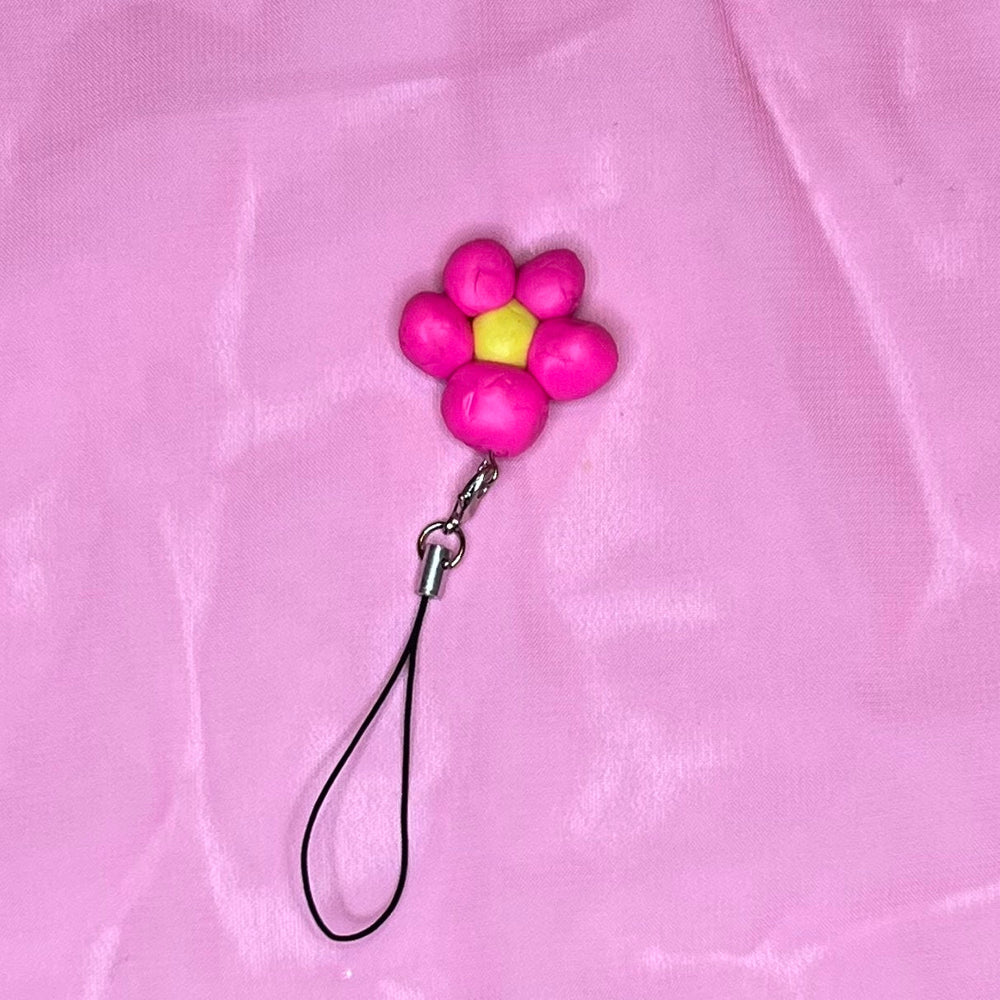 Handmade Clay Pink Flower Keychain (ONLINE ORDER ONLY)