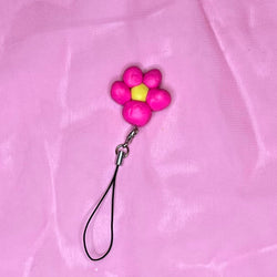 Handmade Clay Pink Flower Keychain (ONLINE ORDER ONLY)