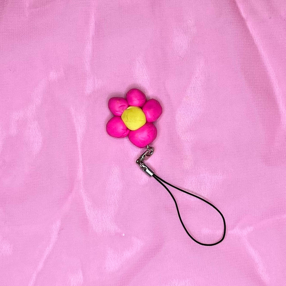 Handmade Clay Pink Flower Keychain (ONLINE ORDER ONLY)