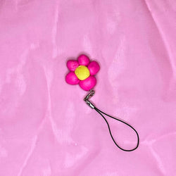 Handmade Clay Pink Flower Keychain (ONLINE ORDER ONLY)
