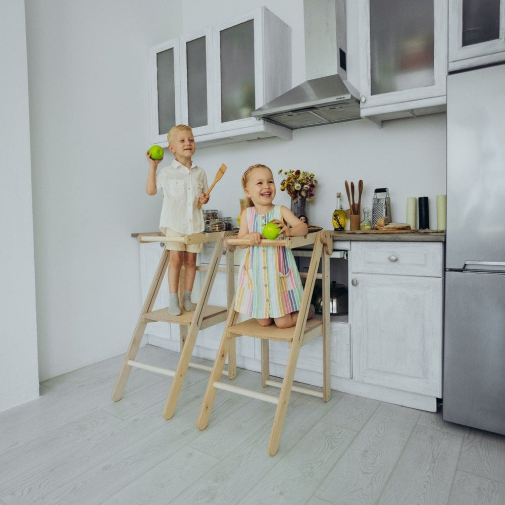 Foldable Step Stool for Toddlers - Kid Chair That Grows - Beige (ONLINE ORDER ONLY)