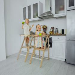 Foldable Step Stool for Toddlers - Kid Chair That Grows - Beige (ONLINE ORDER ONLY)