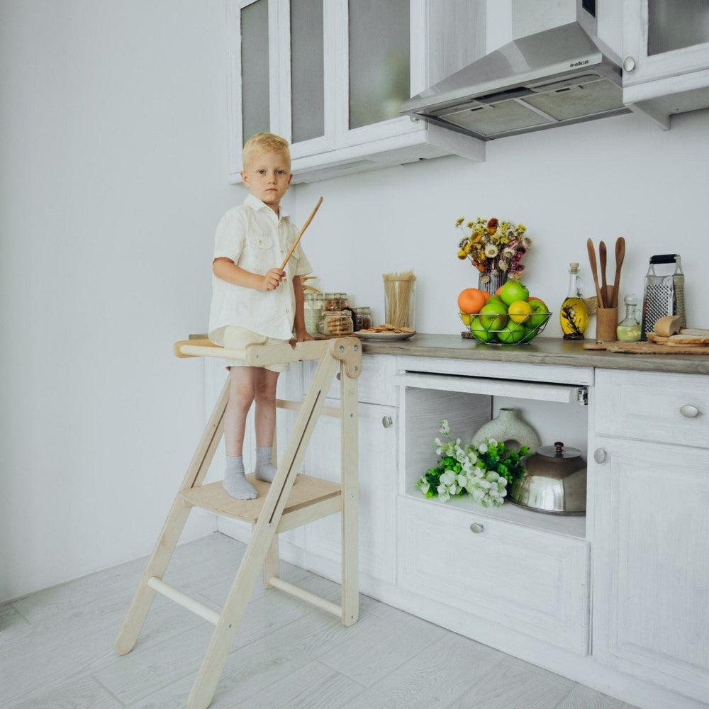 Foldable Step Stool for Toddlers - Kid Chair That Grows - Beige (ONLINE ORDER ONLY)