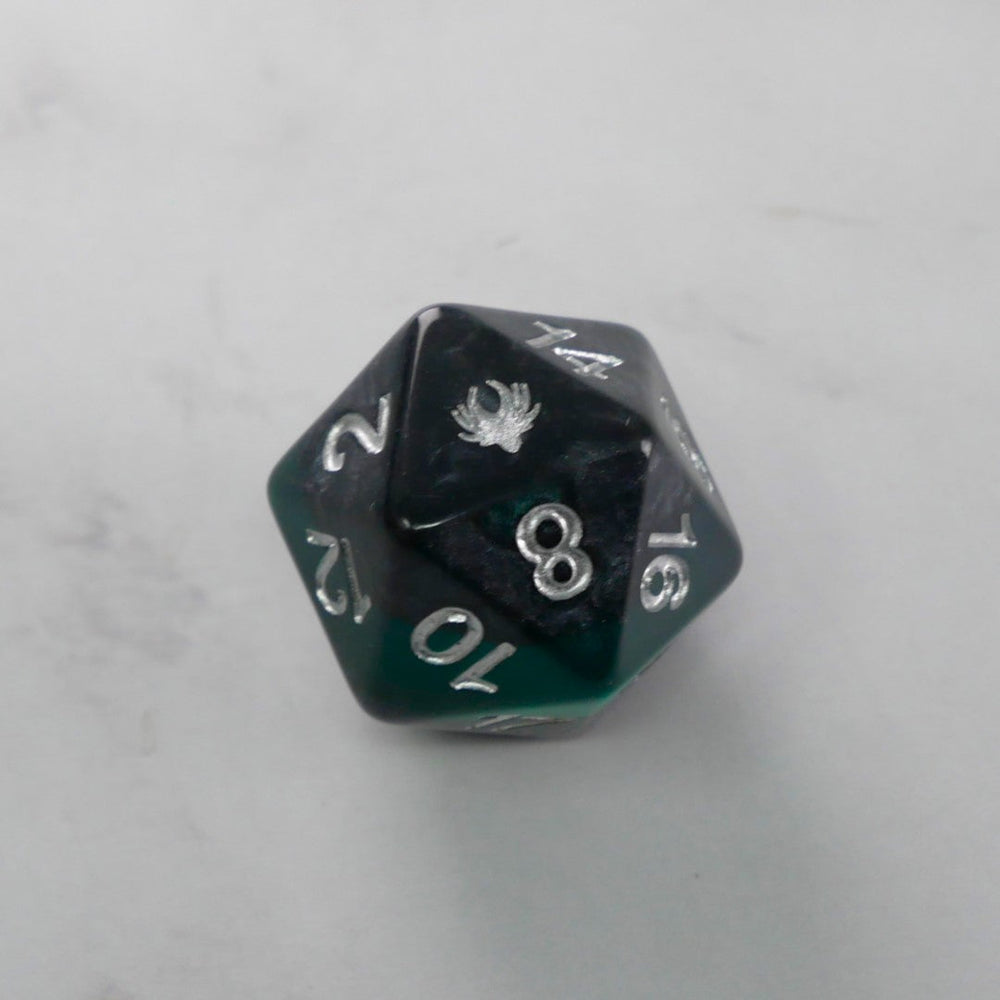 Forgotten Emerald - 7 Piece DnD Dice Set | Acrylic RPG Gaming Dice (ONLINE ORDER ONLY)