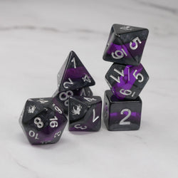 Forgotten Amethyst - 7 Piece DnD Dice Set | Acrylic RPG Gaming Dice (ONLINE ORDER ONLY)