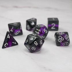 Forgotten Amethyst - 7 Piece DnD Dice Set | Acrylic RPG Gaming Dice (ONLINE ORDER ONLY)