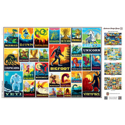 Vintage Posters - Mythical Creatures 1000 Piece Jigsaw Puzzle
