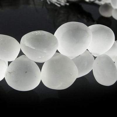 Frosted Crystal Quartz Plain Heart (ONLINE ORDER ONLY)