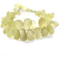 Frosted Lemon Quartz Plain Pear (ONLINE ORDER ONLY)