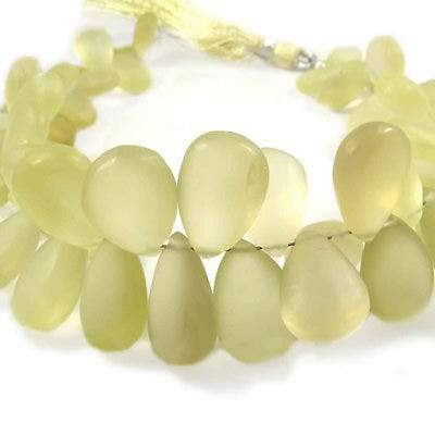Frosted Lemon Quartz Plain Pear (ONLINE ORDER ONLY)