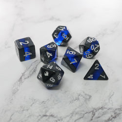 Forgotten Sapphire - 7 Piece DnD Dice Set | Acrylic RPG Gaming Dice (ONLINE ORDER ONLY)