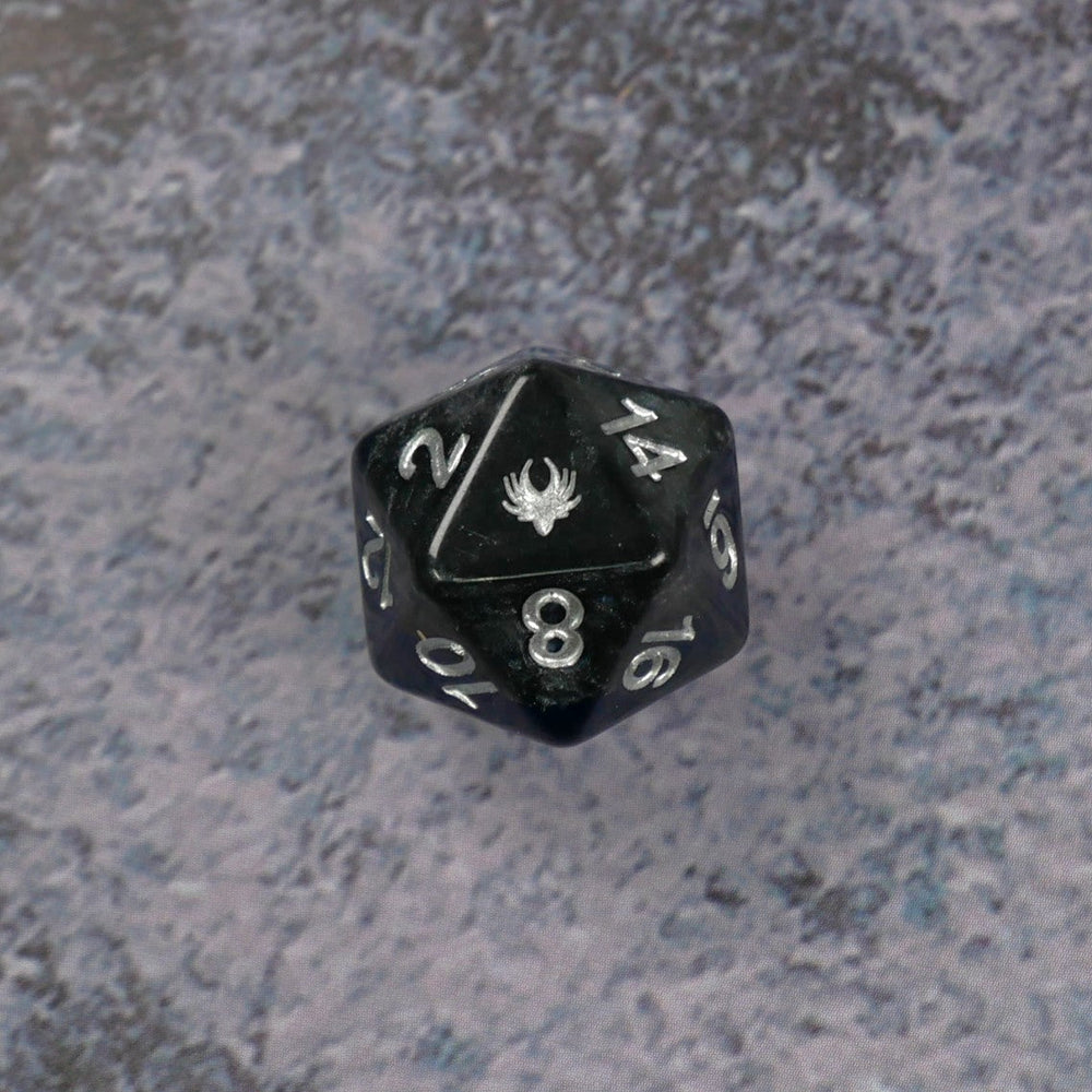 Forgotten Sapphire - 7 Piece DnD Dice Set | Acrylic RPG Gaming Dice (ONLINE ORDER ONLY)