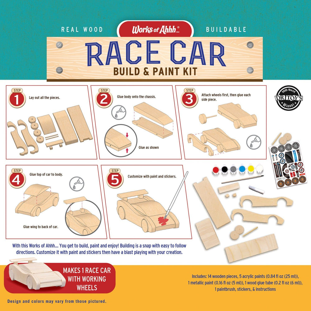 Race Car Buildable Wood Craft & Paint Kit (ONLINE ORDER ONLY)