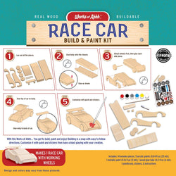 Race Car Buildable Wood Craft & Paint Kit (ONLINE ORDER ONLY)