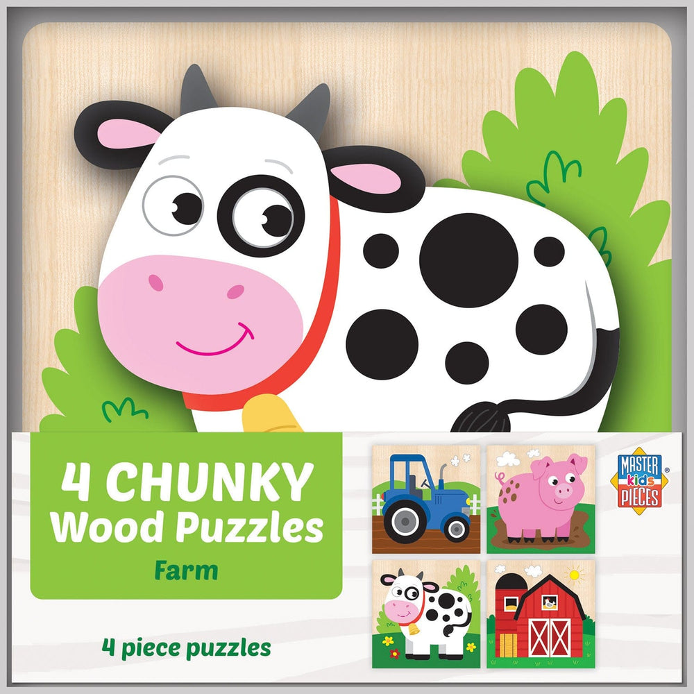 Farm Chunky Wood Puzzles - Kids 4 Pack (ONLINE ORDER ONLY)