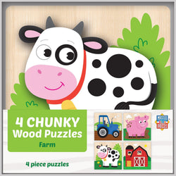 Farm Chunky Wood Puzzles - Kids 4 Pack (ONLINE ORDER ONLY)