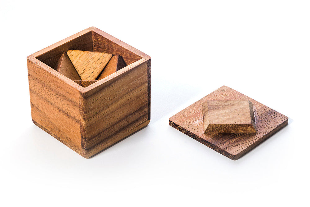 2 Pyramids In a Box - Wooden Brain Teaser Puzzle (Online Order Only)