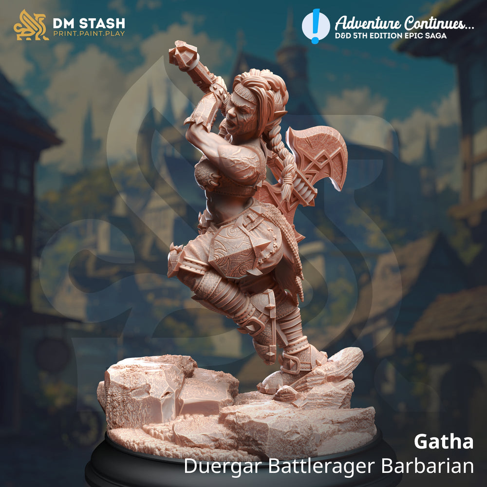 Gatha, Duergar Battlerager (Female Dwarf Barbarian) (Online Only)