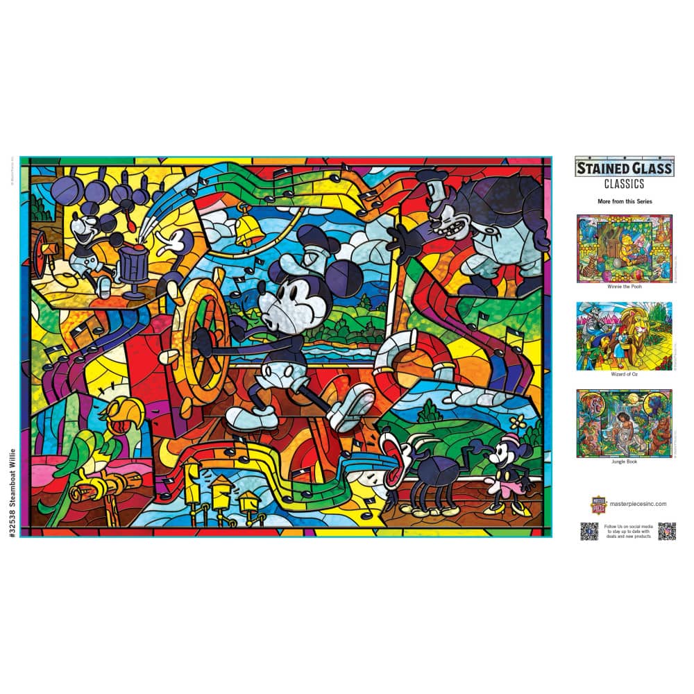 Stained Glass - Steamboat Willie 500 Piece Jigsaw Puzzle