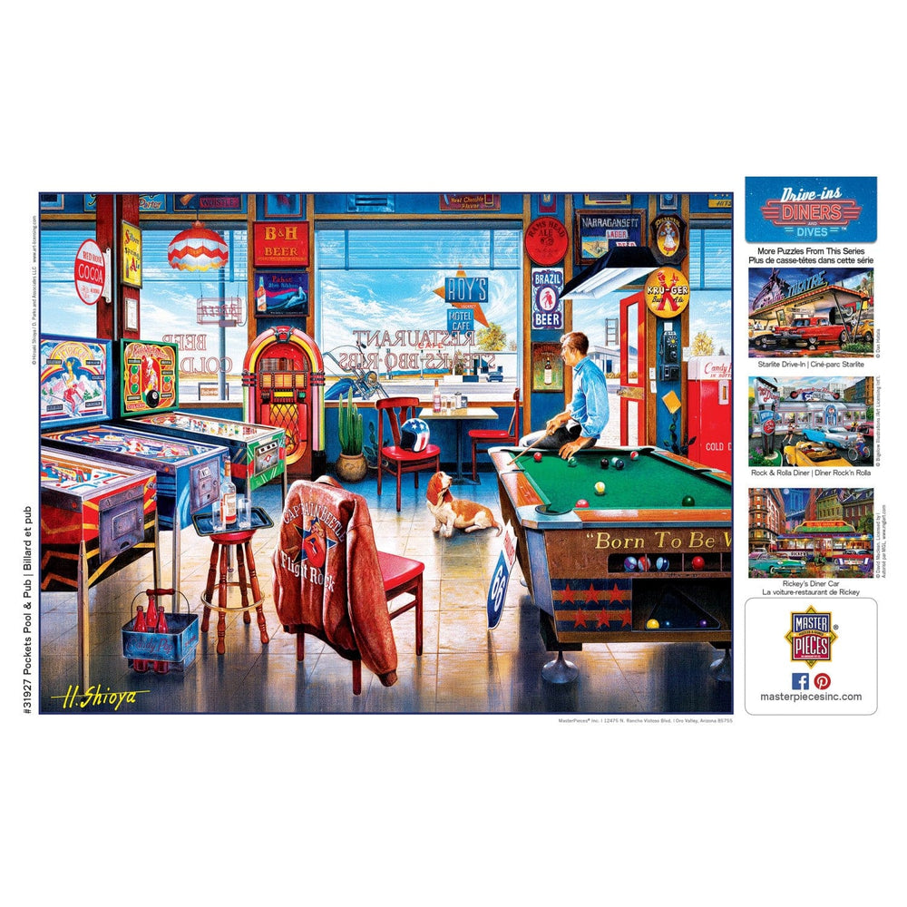Drive-Ins, Diners & Dives - Pockets Pool & Pub 550 Piece Jigsaw Puzzle (ONLINE ORDER ONLY)