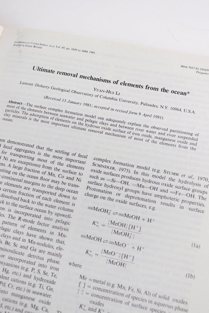 Geochimica et Cosmochimica Acta Journals (ONLINE ORDER ONLY)